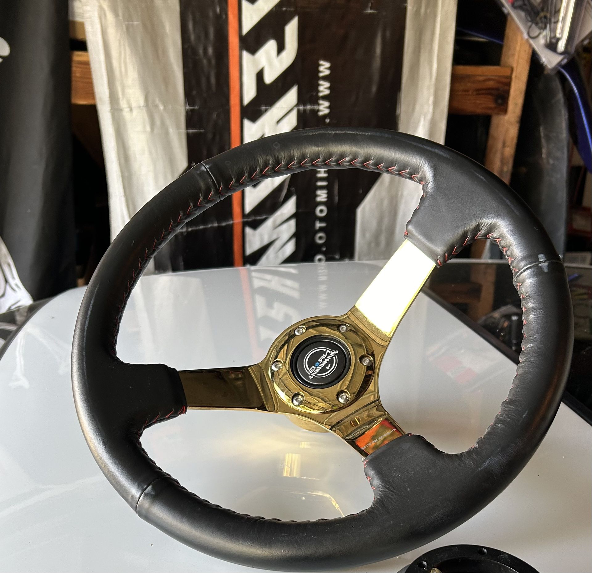 NRG gold steering wheel 