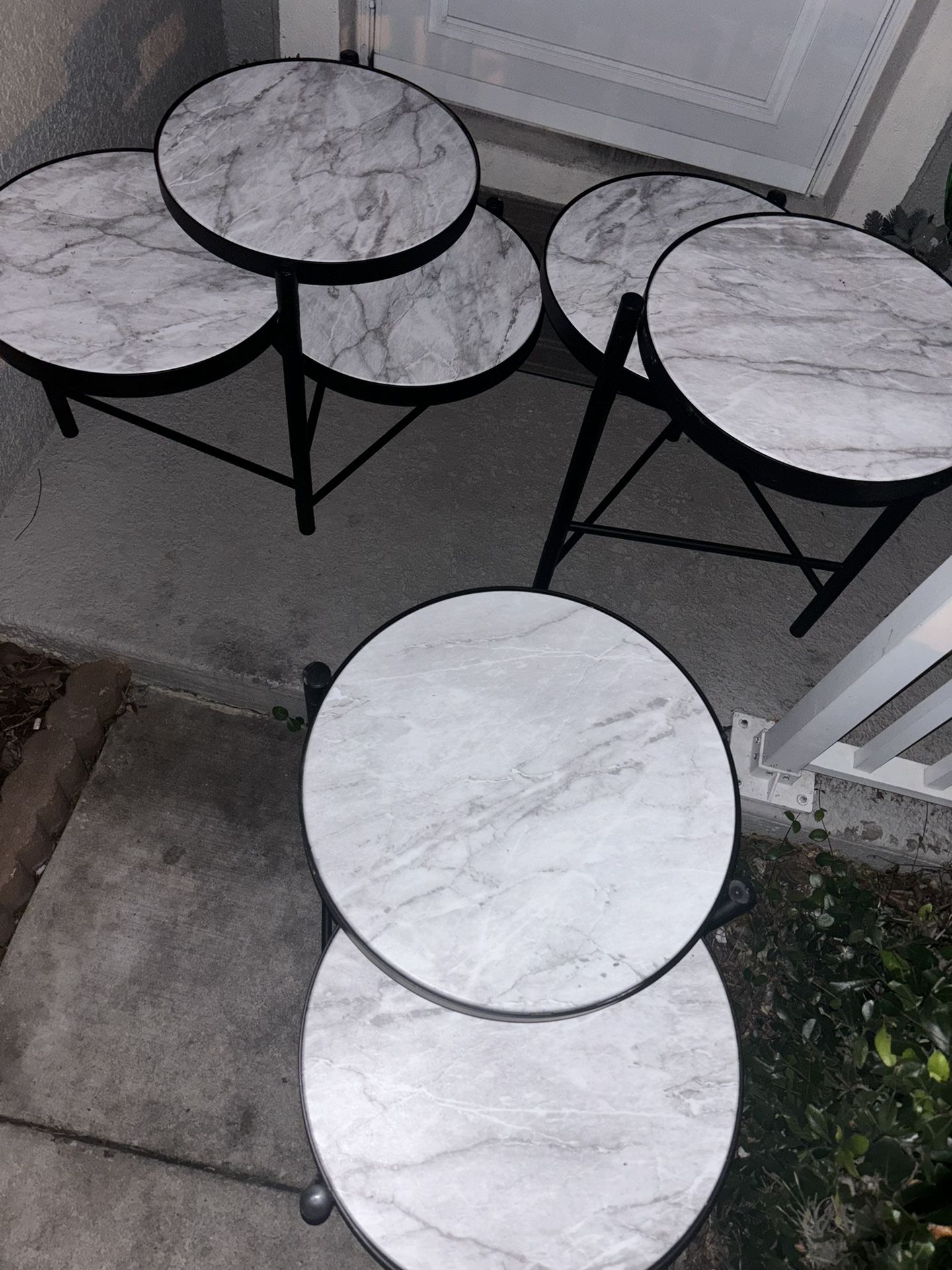 Marble Side Tables Set