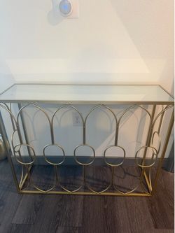 Glass top entry way table