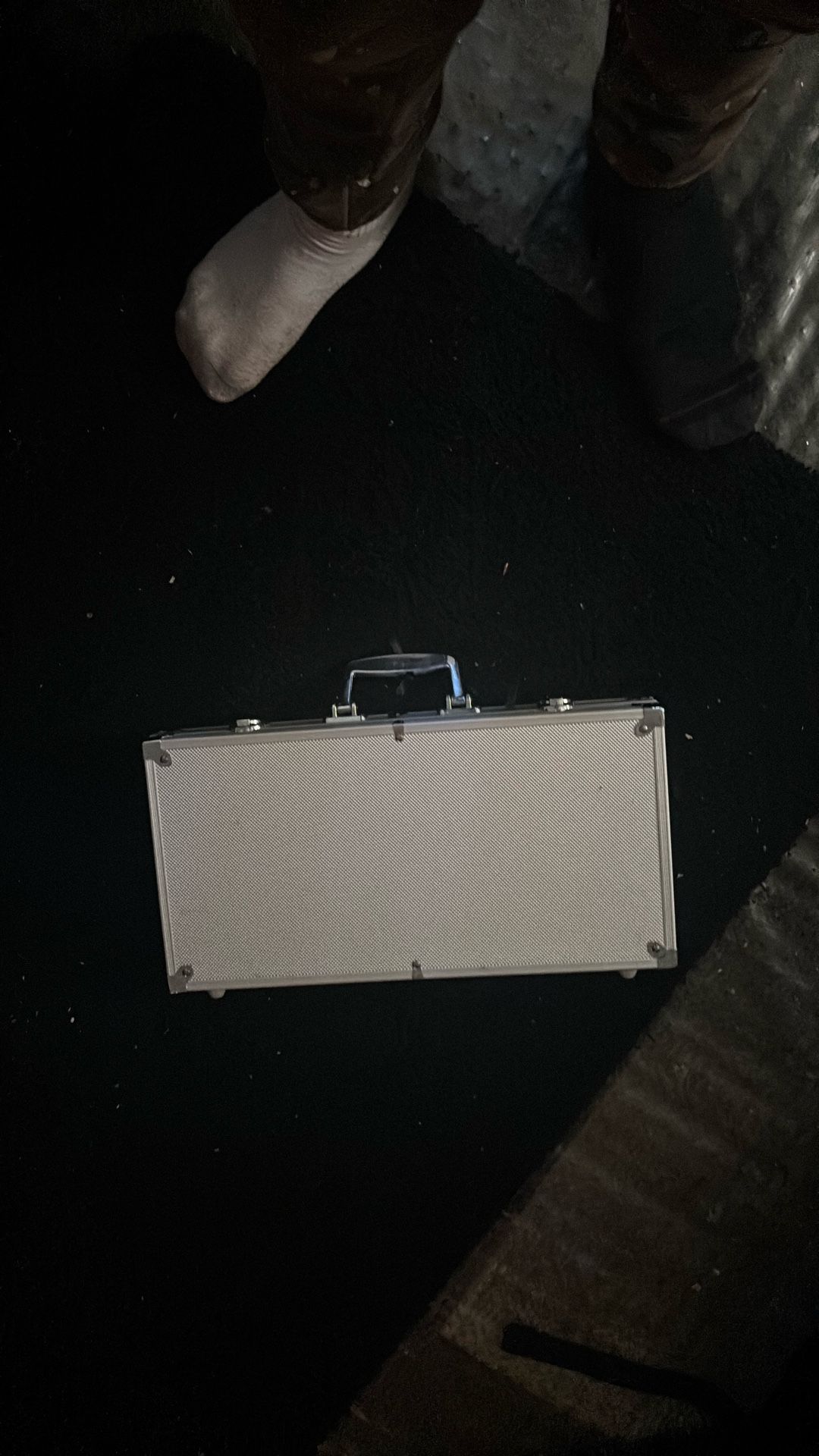 Casino chips, dice cards, dealer, briefcase, casino chip box