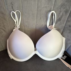 H&M All White Bra 34B Brand New With Tags