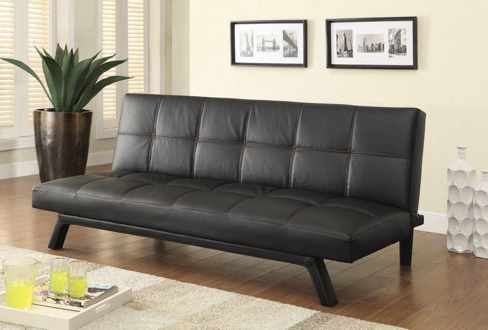 Black Leather Futon