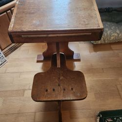 Vintage American Walnut Child's School Desk
