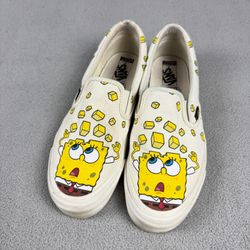 Vans Vault SpongeBob Slip On LX Size 11 Mens Cream Off White Canvas Sneakers