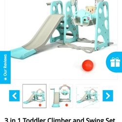3in1 Toddler Climber And Swing Set Slide Playset Brand New $150