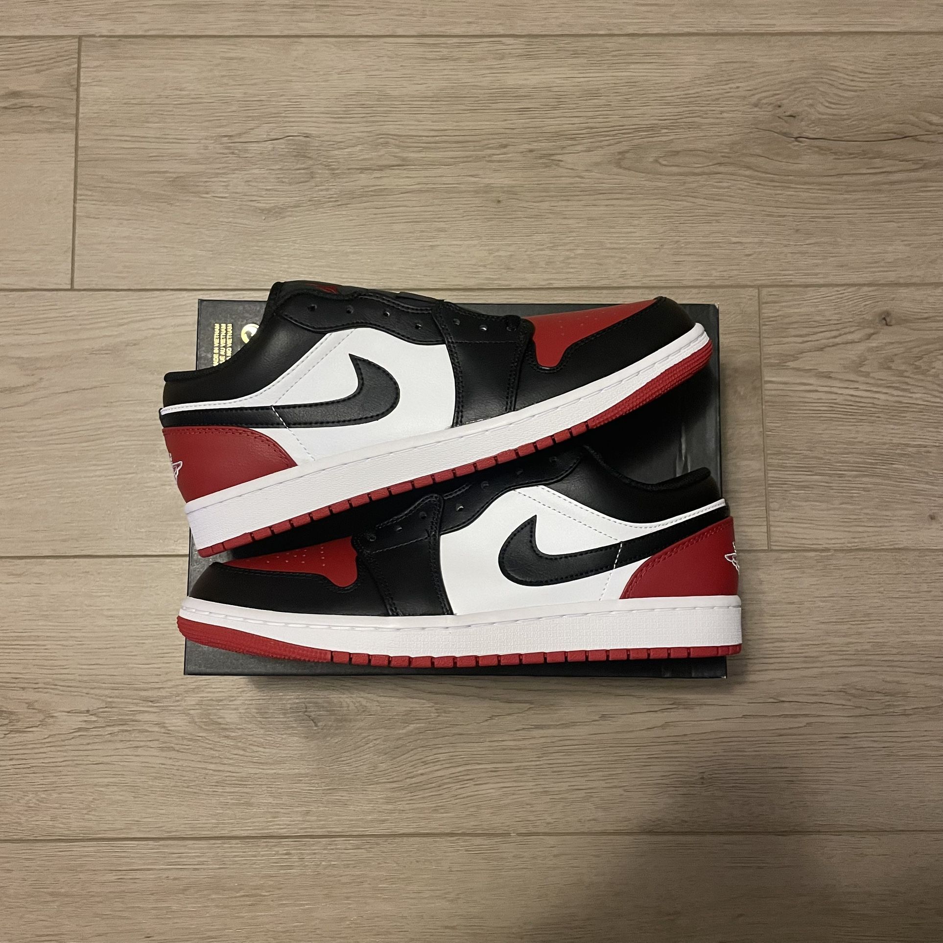 Size 10 - Air Jordan 1 Low “Bred Toe 2.0” 2023 (NEW MISSING LID) | 553558-161