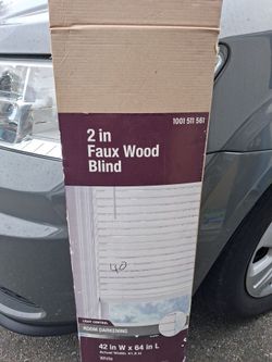 2in. Faux Wood Blind white room darkening blackout blind