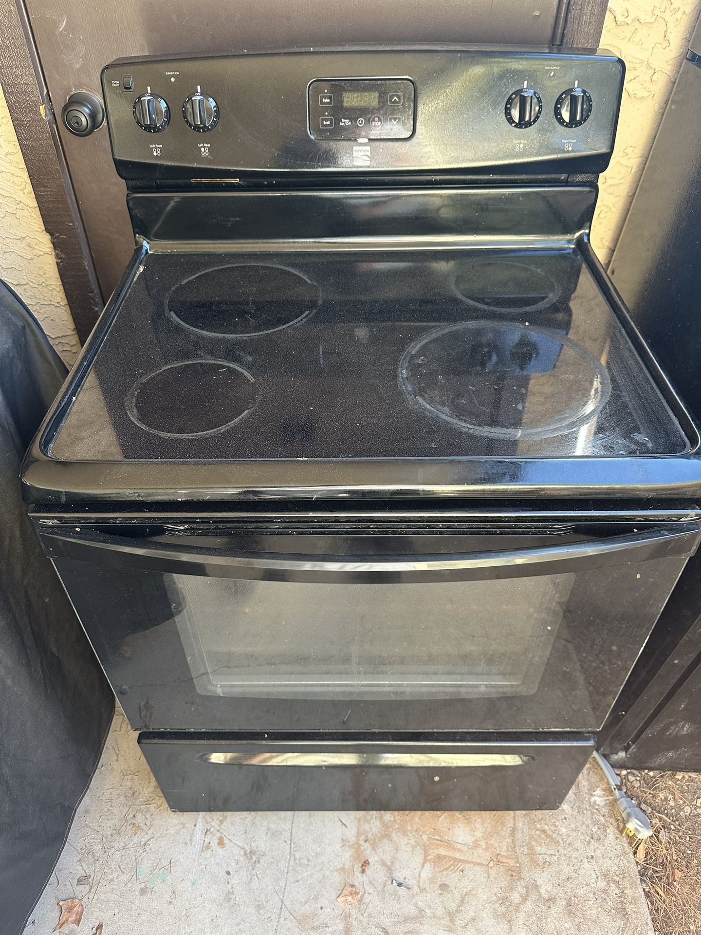 Stove , Refrigerator And hanging microwave