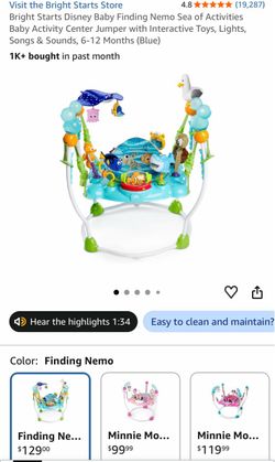Disney Baby Finding Nemo Sea of Activities Baby Activity Center Jumper (Blue) $75 OBO