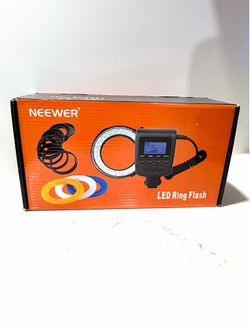Neewer LED Macro Ring Flash Kit LCD Display Camera Flash New Open Box