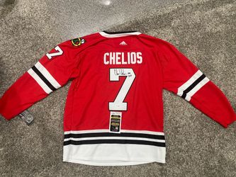 Chris Chelios Autographed Adidas Blackhawks Jersey JSA COA Size 54