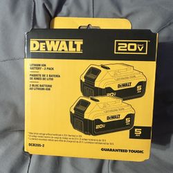 Dewalt 20V MAX Premium Lithium-Ion 5.0Ah Battery Pack (2 Pack)