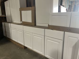 Satin White Kitchen Cabinets  ,