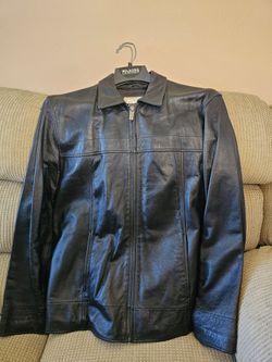 Men Wilsons Leather Black Zip-Up Leather Jacket