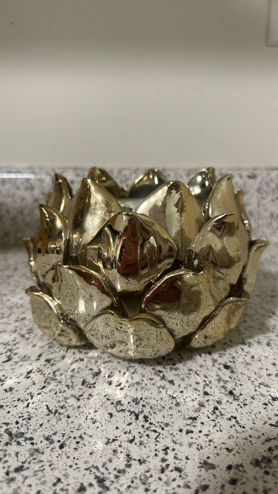 Gold Decorative Candle Holder (lotus Flower)