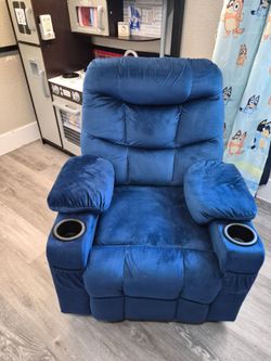Kids Navy Blue Recliner