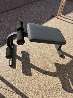 Flat Weight Bench with Leg Curl Attachment
