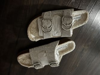Steve Madden Faux Fur Rhinestone Sandals 