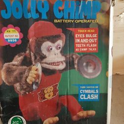 Vintqge Jolly Michanical Chimp  Good Workkng Condition 
