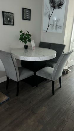 Marble Table Set ( BLACK )