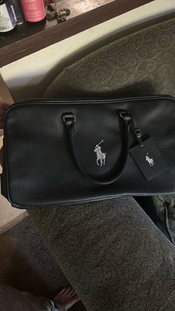 Polo Ralph Lauren Black Leather Duffle Bag