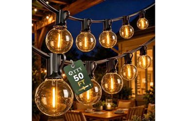 50FT Outdoor String Lights, 25+1 G40 LED Bulbs,Dimmable Patio Lights