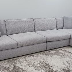 Bernhardt Fabric Couch A Chaise And An Armless Chair