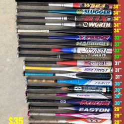 Softball Bats  $35 Each  Have More Softball and Baseball Equipment On My Profile Page firm price