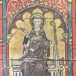 SAINT BOTOLPH Original Vintage Poster Norway Antique Fine Art Print Stave Church Collectible 1950’s Italy Printed Enthroned Norwegian Ephemera