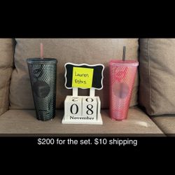 Black And Pink Studded Starbucks 