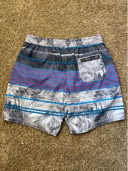 Maui and Sons Original Striped and Tropical Print Swim Trunks Size Large