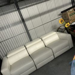 White Leather Sectional