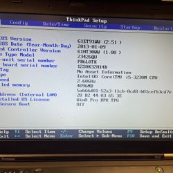 Lenovo T430 Laptop.  Boots To Bios