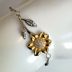 Sunflower Sterling Silver S925 Adjustable Bracelet