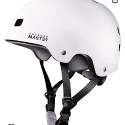 New White Adult L Street , Skateboard Helmet. Adjustable 