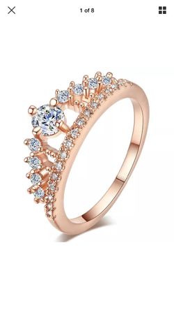 Rose Gold Austrian Crystal Crown Ring