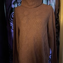 Lilac Purple Knit Turtleneck Sweater 