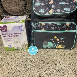 Baby Diaper Bag & Bottle Warmer & Sterilizer 