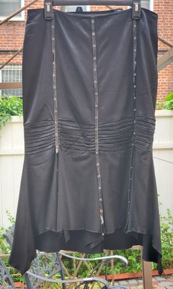 Mejan Women skirts size 12 /44 / L black satin lining knee length made in Tukey