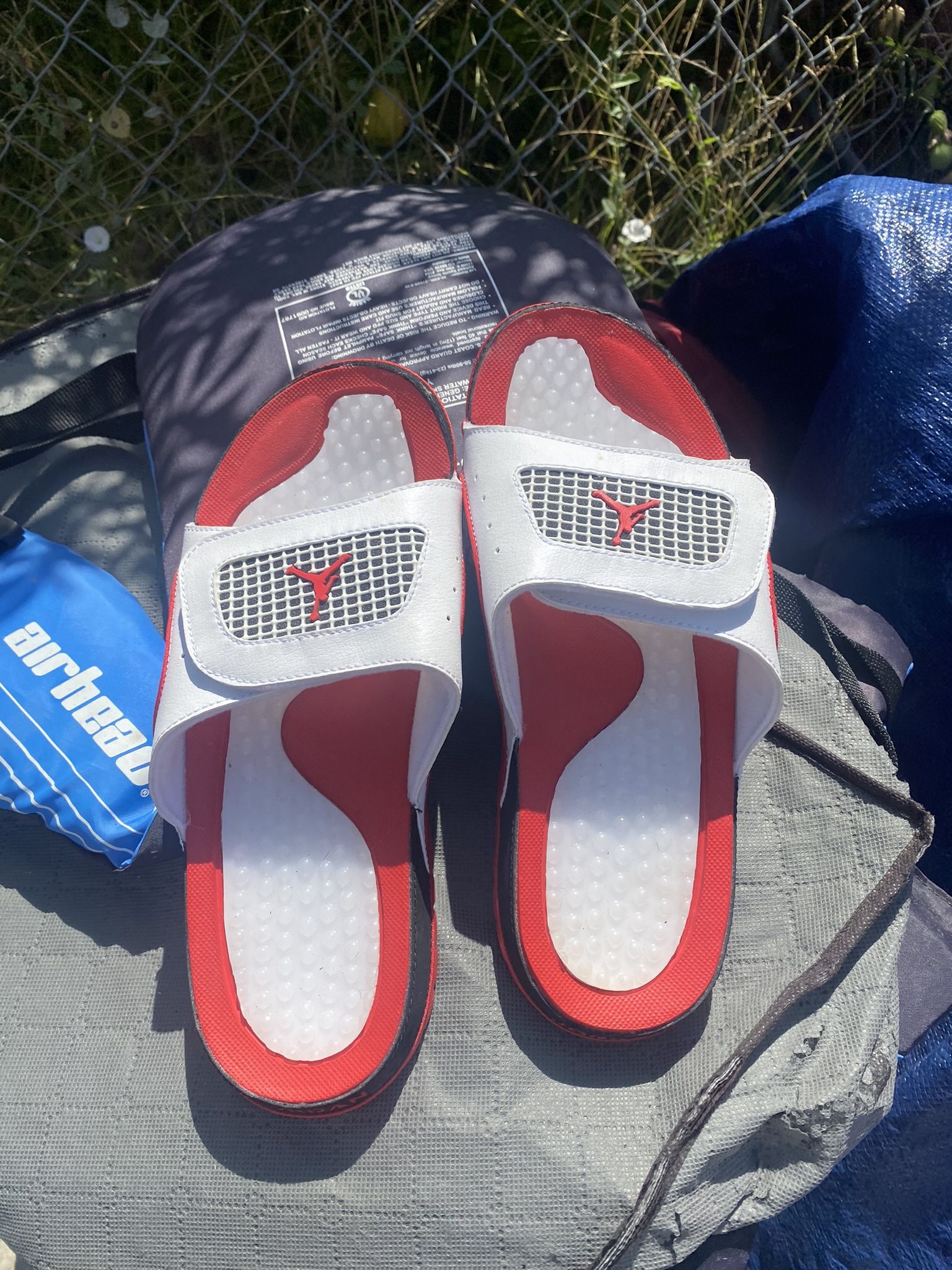 Jordan Hydro Retro Slide 'White Fire Red' Size