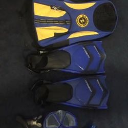 U.S. Divers Scuba Snorkeling Hose, Mask & Flippers Pair Size S 4-7 & Backpack Kit Set