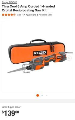 Ridgid Orbital Reciprocating Saw. Great condition.
