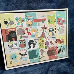 NEW Alphabet Framed Canvas Wall Art