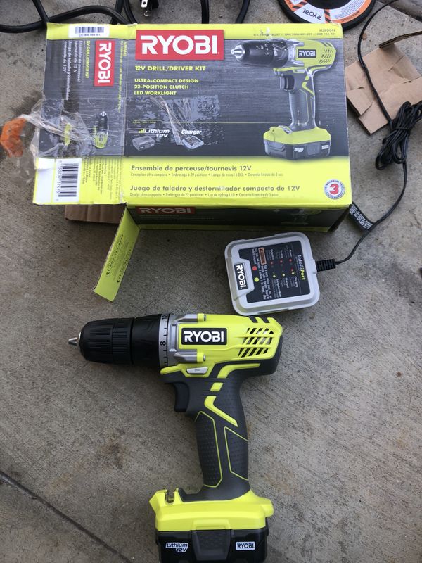 Ryobi 12Volt LithiumIon Cordless 3/8 in. Drill/Driver Kit with 12