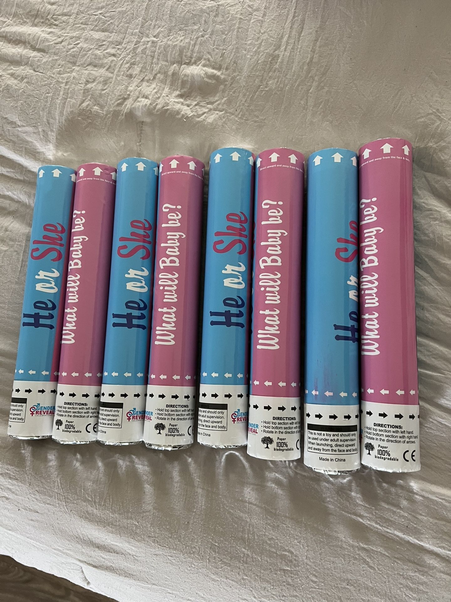 Gender Reveal Poppers PINK/GIRL x8