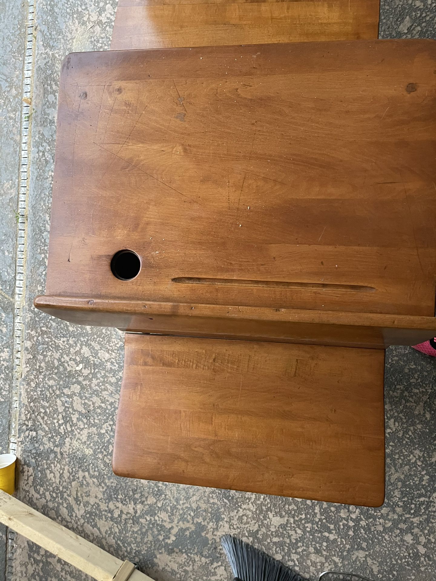 Vintage solid wood/ metal children school desk