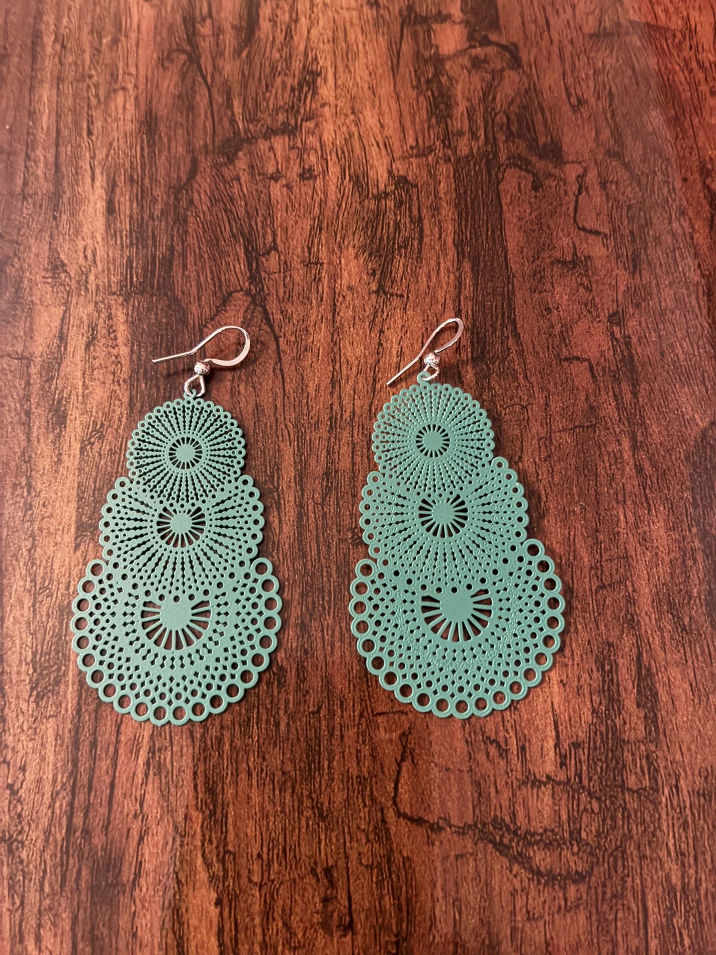 Boho Metal Turquoise Color Ear Rings