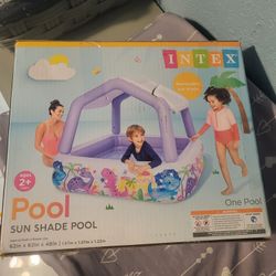 Kids Inflatable Pool With Sun Shade 