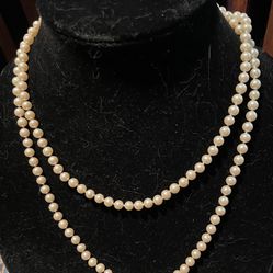 Single Strand Faux Pearl Necklace 