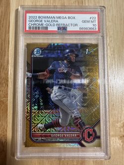2022 Bowman Mega Box Gold Mojo Refractor /50 George Valera #BCP-22 PSA 10 GEM MT